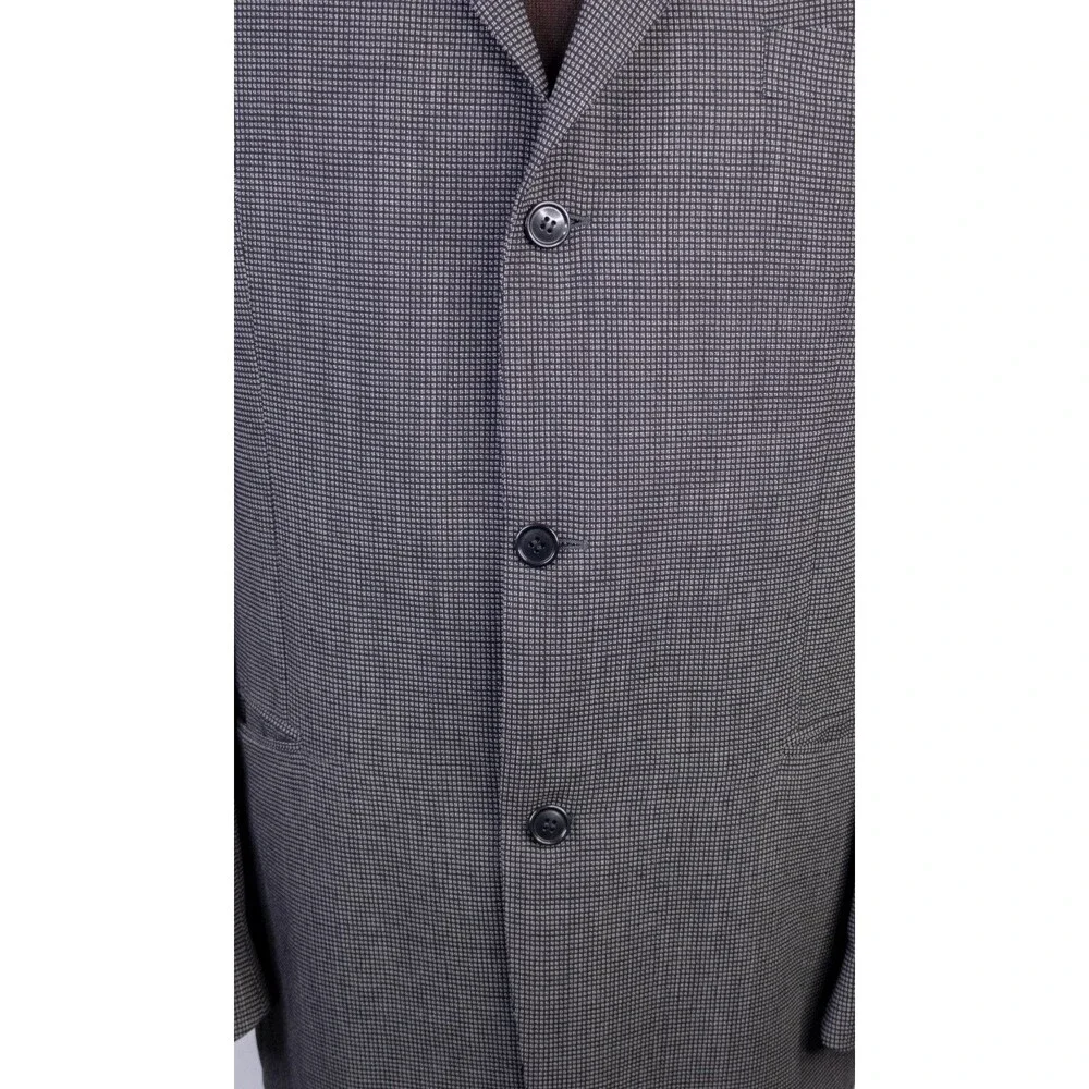 BOSS Hugo Boss Men 3 Button Blazer 44L Wool Gray Coat Jacket Blazer
